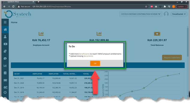 Portal landing page