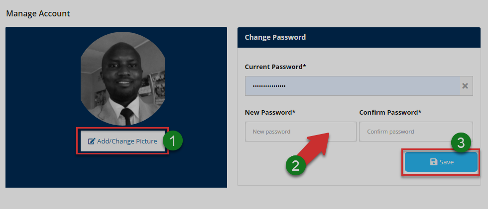 Portal landing page