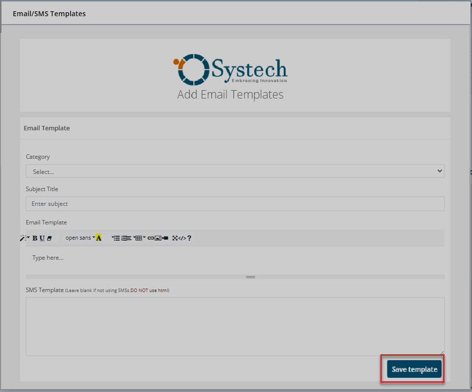 Portal landing page