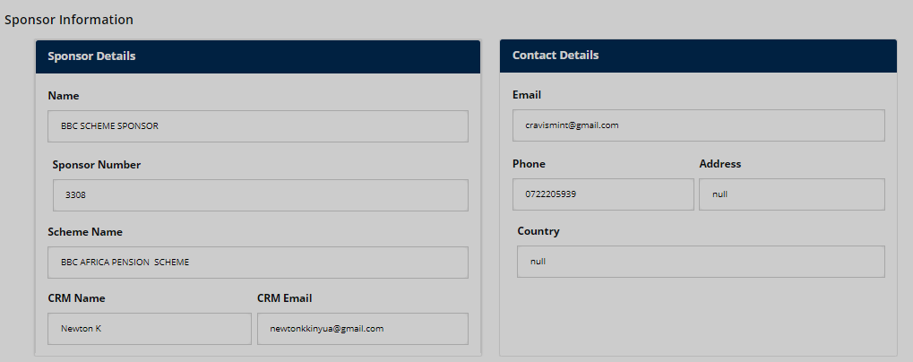 Portal landing page
