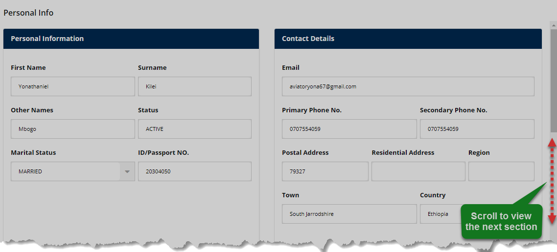 Portal landing page
