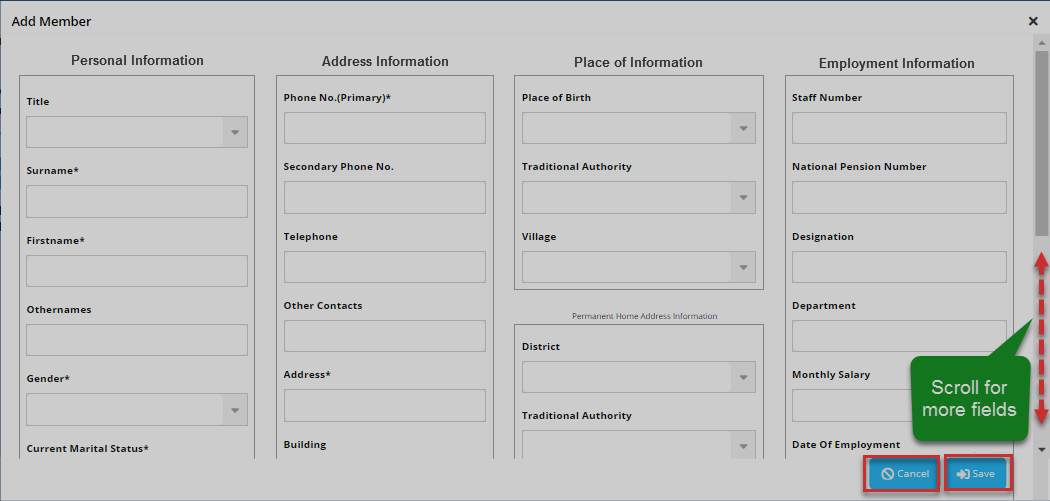 Portal landing page