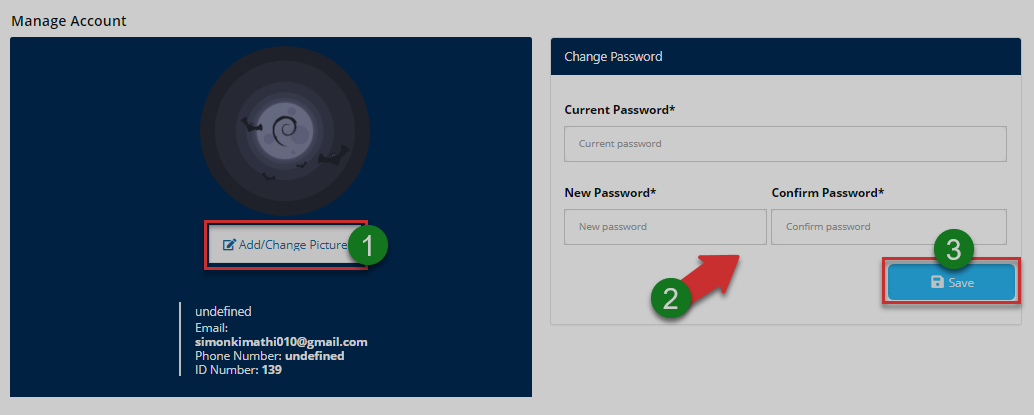 Portal landing page