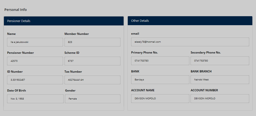 Portal landing page