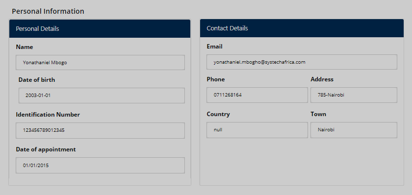Portal landing page