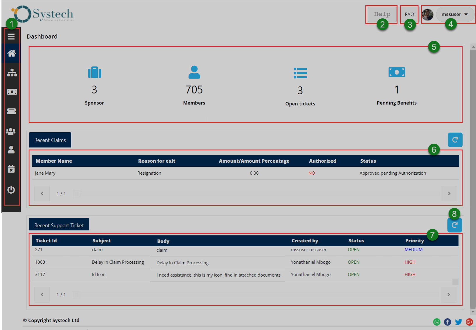 Portal landing page