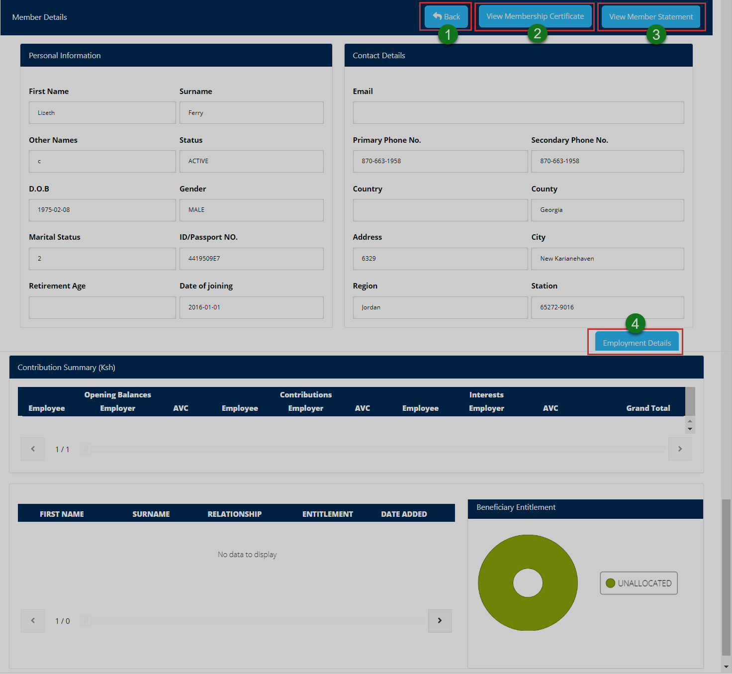 Portal landing page