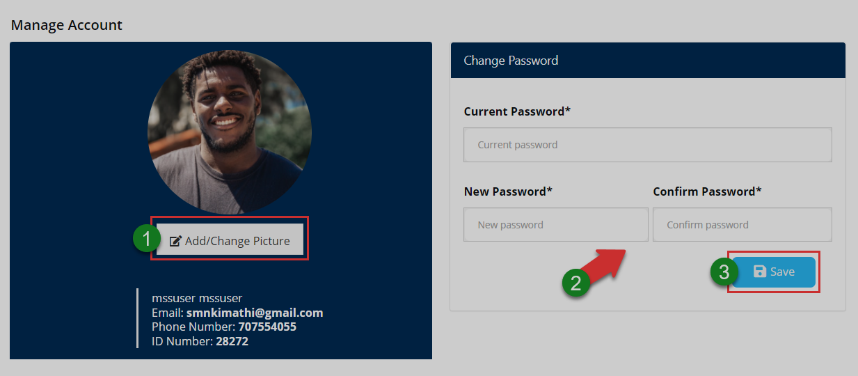 Portal landing page