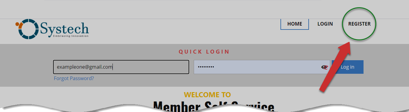 Portal landing page